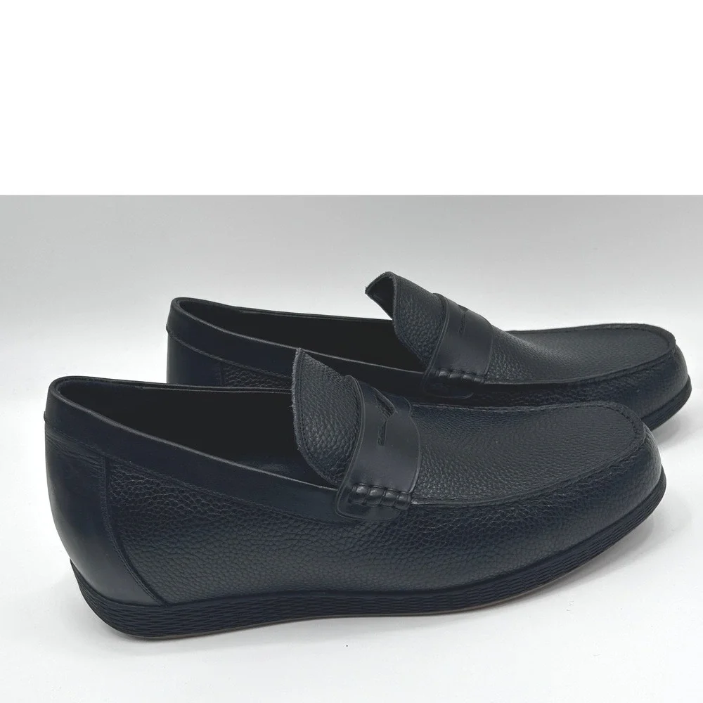 CALTO Black Penny Loafer Elevator Shoes S1090 Size 9 NWOT Genuine Leather